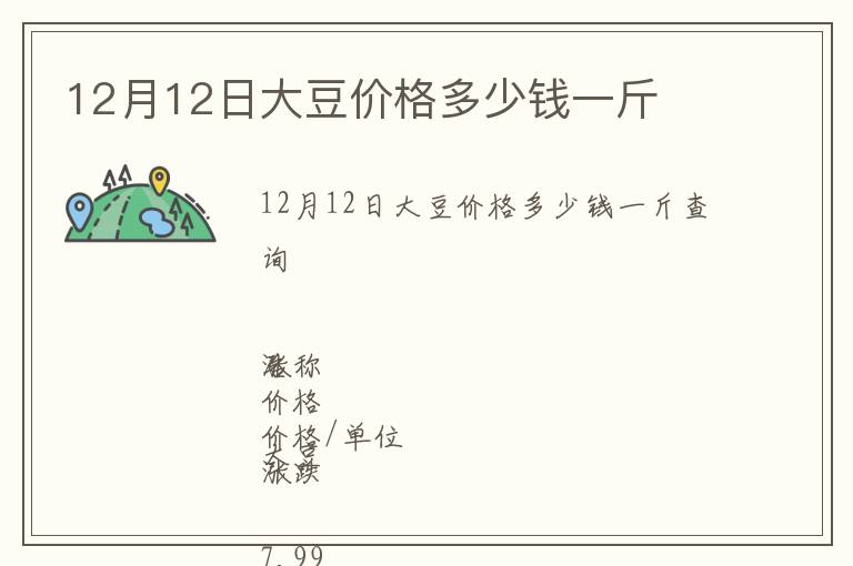 12月12日大豆價(jià)格多少錢一斤