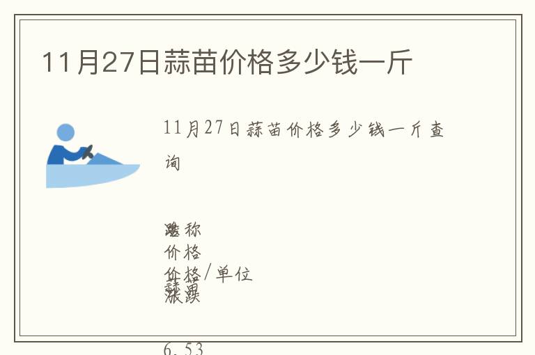 11月27日蒜苗價格多少錢一斤