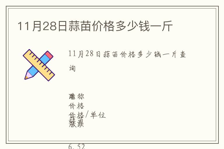 11月28日蒜苗價格多少錢一斤
