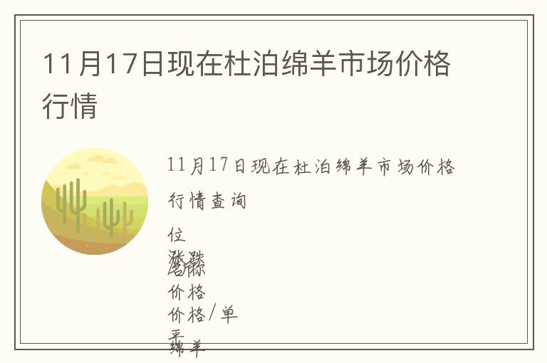 11月17日現(xiàn)在杜泊綿羊市場價格行情