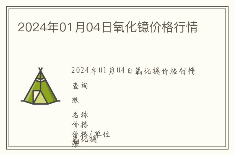 2024年01月04日氧化鐿價格行情