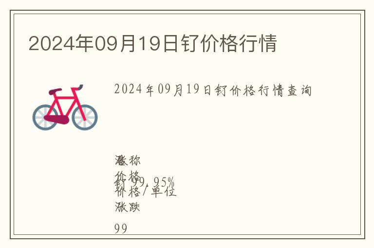 2024年09月19日釕價格行情