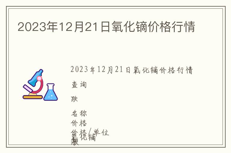 2023年12月21日氧化鏑價(jià)格行情