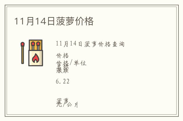 11月14日菠蘿價格