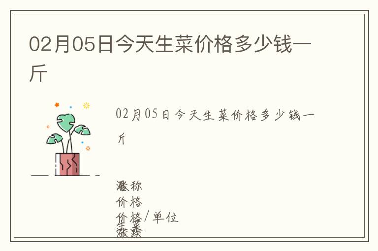 02月05日今天生菜價(jià)格多少錢一斤