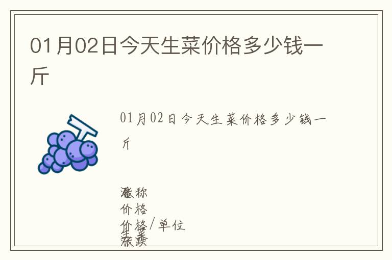 01月02日今天生菜價格多少錢一斤