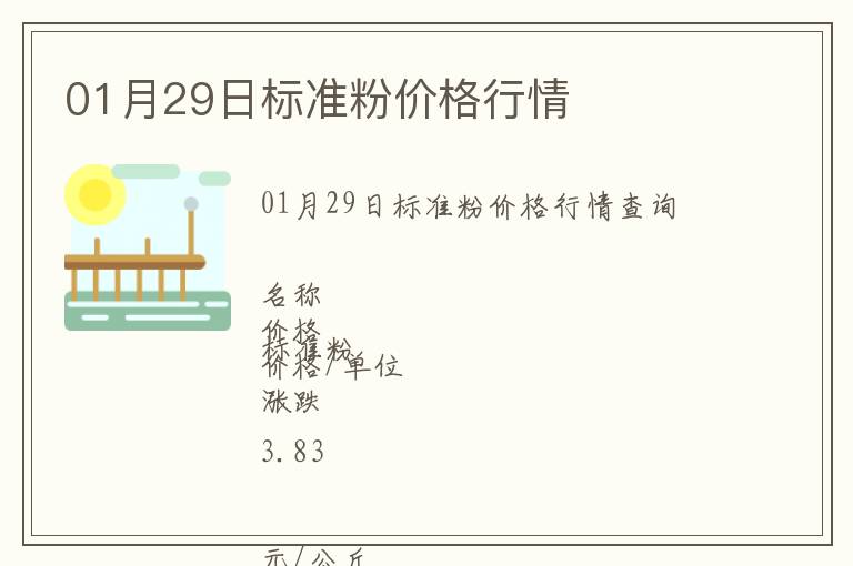 01月29日標(biāo)準(zhǔn)粉價(jià)格行情