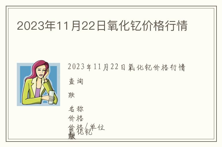 2023年11月22日氧化釔價格行情