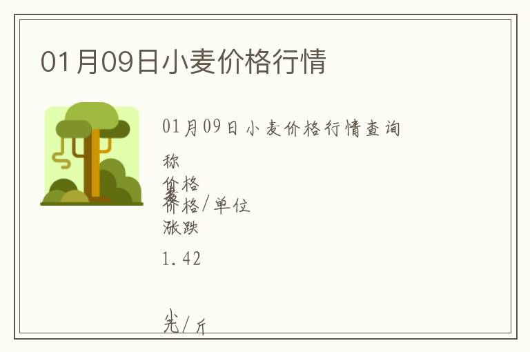 01月09日小麥價格行情