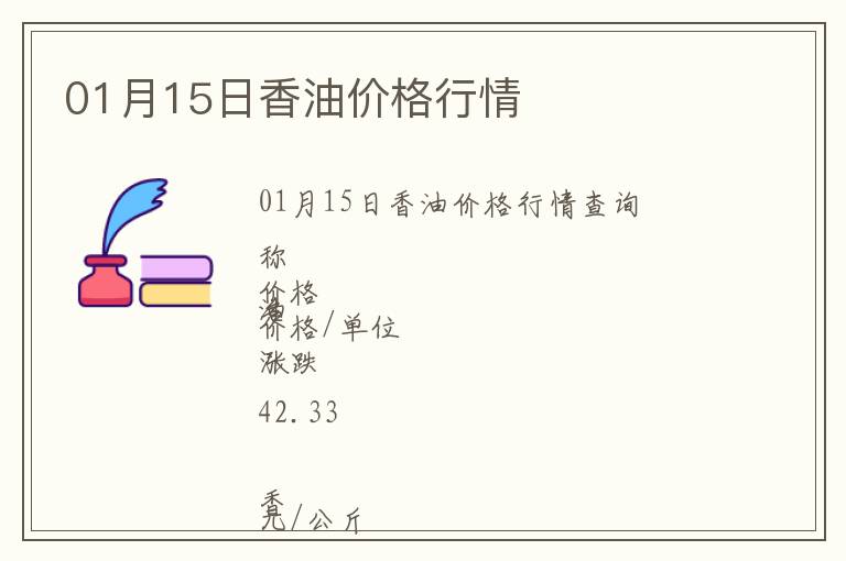 01月15日香油價格行情
