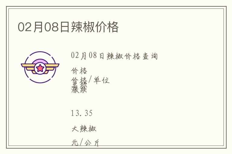 02月08日辣椒價格