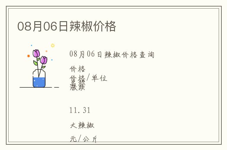 08月06日辣椒價格