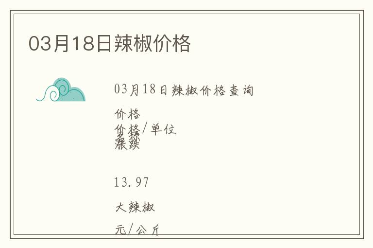 03月18日辣椒價格