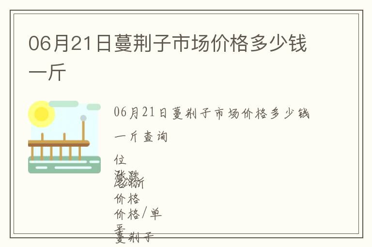 06月21日蔓荊子市場價格多少錢一斤