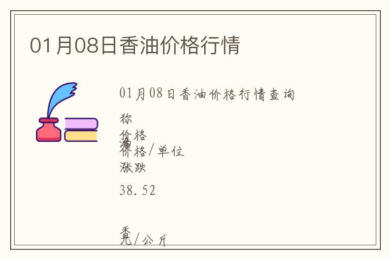 01月08日香油價格行情