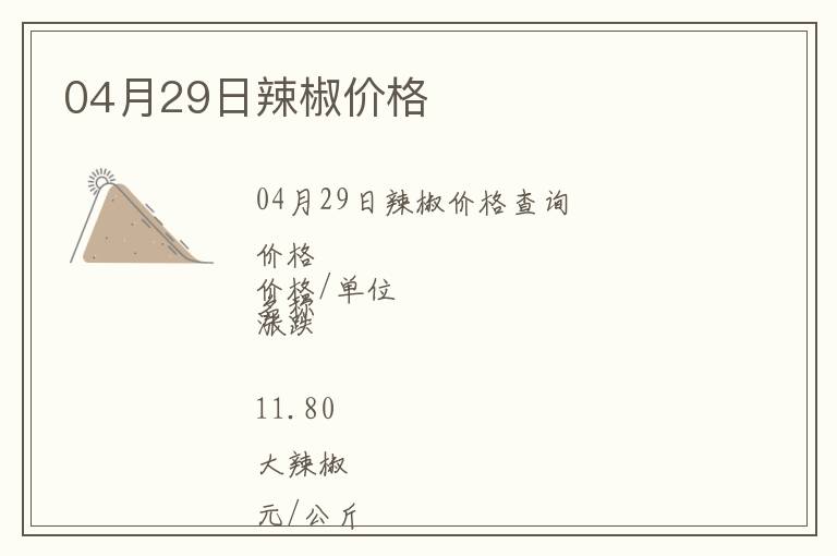 04月29日辣椒價格