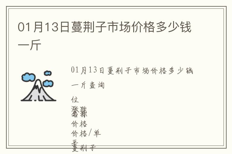 01月13日蔓荊子市場價格多少錢一斤