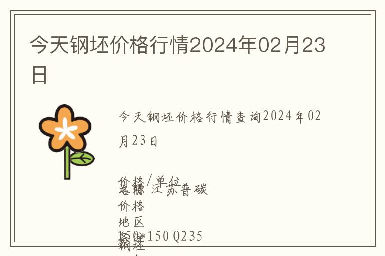 今天鋼坯價格行情2024年02月23日