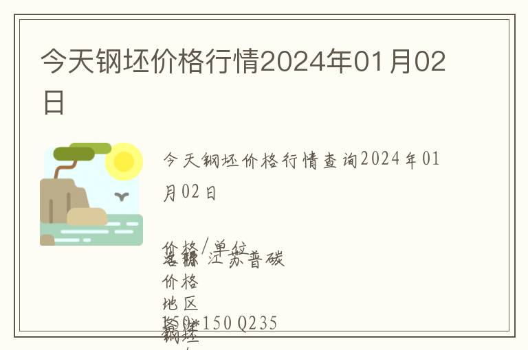 今天鋼坯價格行情2024年01月02日