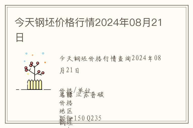 今天鋼坯價格行情2024年08月21日