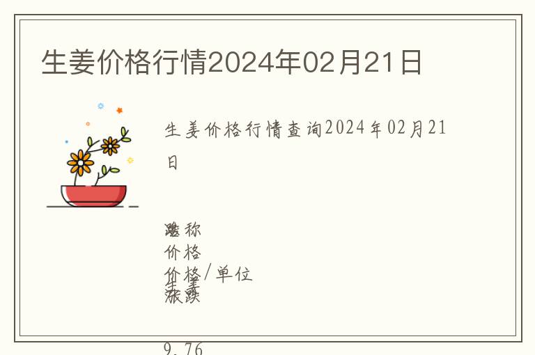 生姜價格行情2024年02月21日