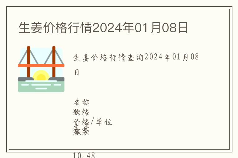 生姜價(jià)格行情2024年01月08日