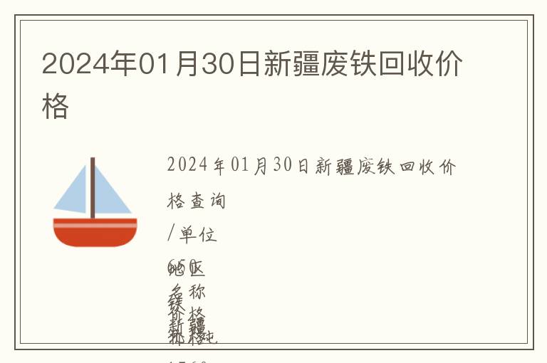 2024年01月30日新疆廢鐵回收價格