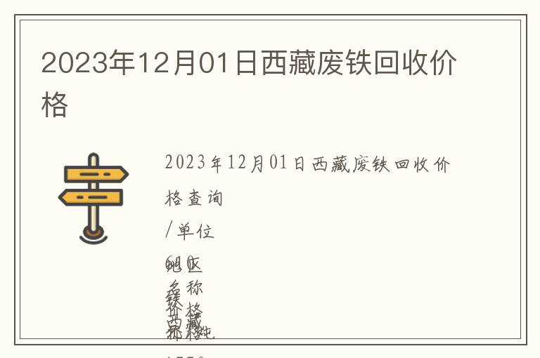 2023年12月01日西藏廢鐵回收價格