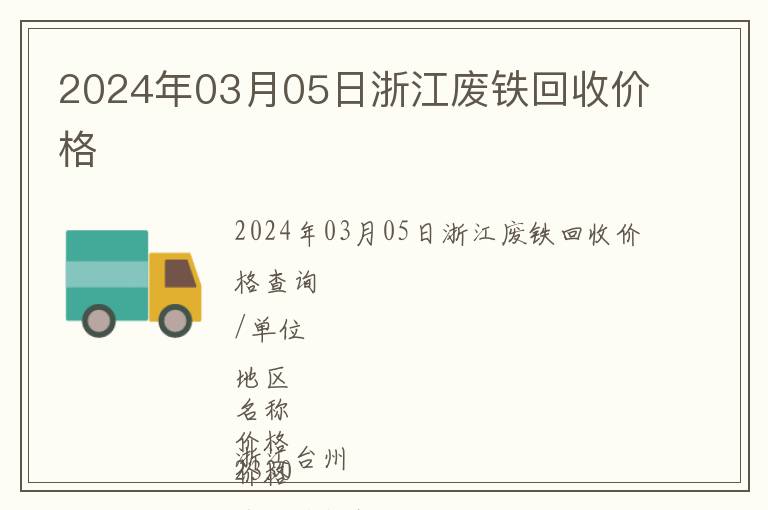 2024年03月05日浙江廢鐵回收價格