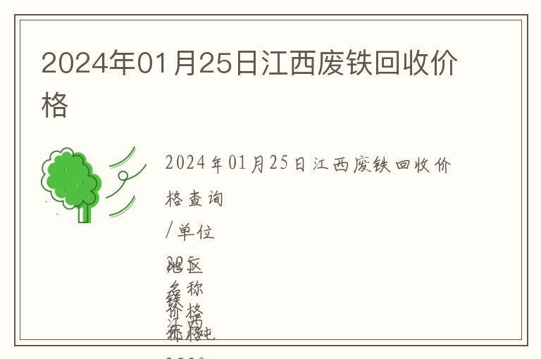 2024年01月25日江西廢鐵回收價格