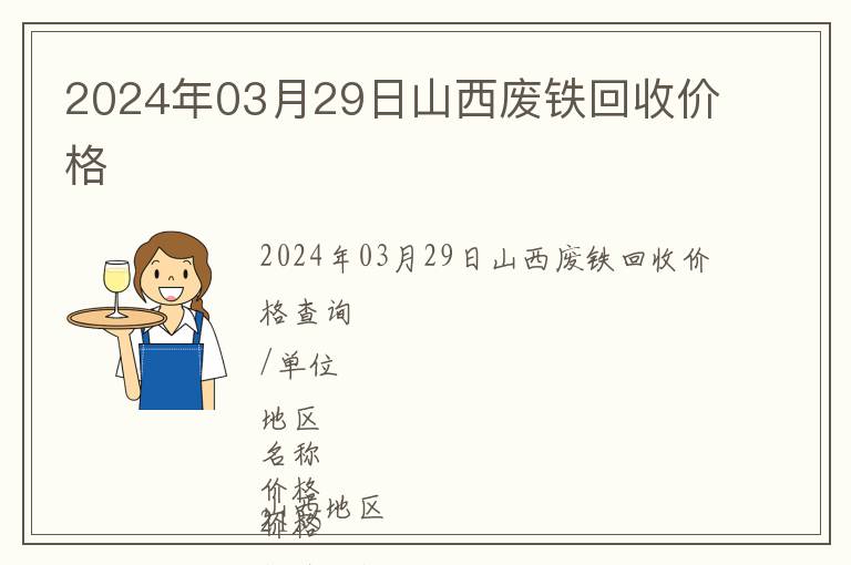 2024年03月29日山西廢鐵回收價格