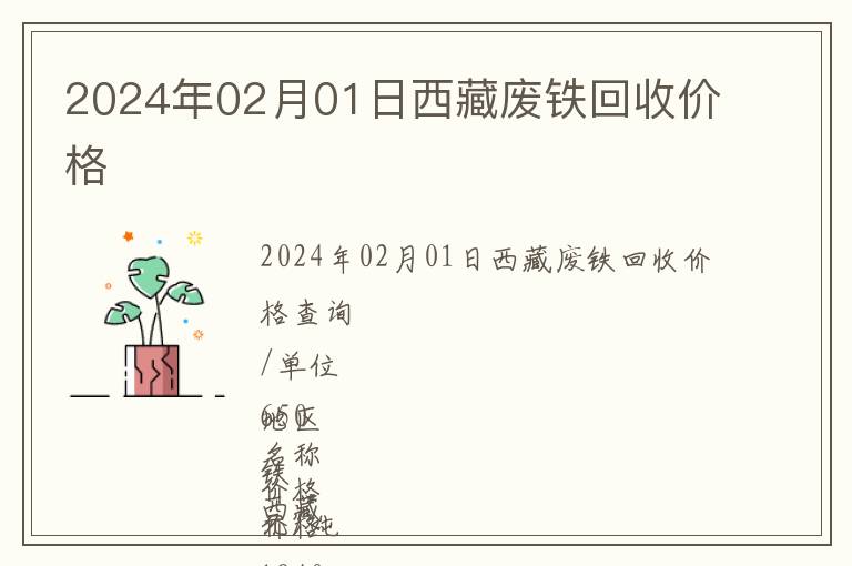 2024年02月01日西藏廢鐵回收價(jià)格