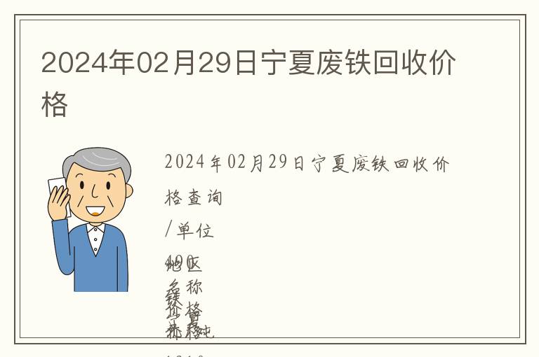 2024年02月29日寧夏廢鐵回收價(jià)格