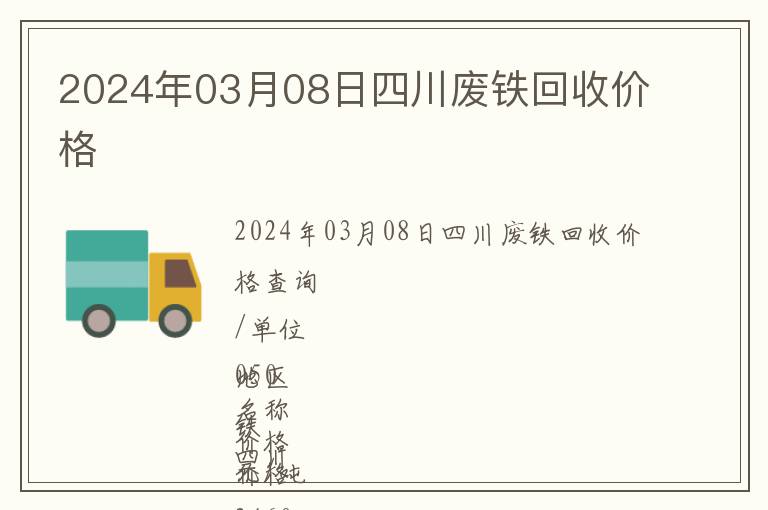 2024年03月08日四川廢鐵回收價格