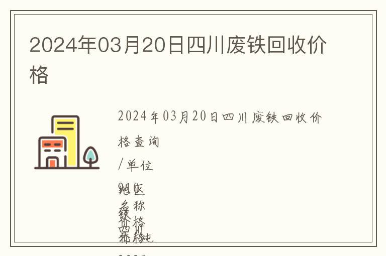 2024年03月20日四川廢鐵回收價格