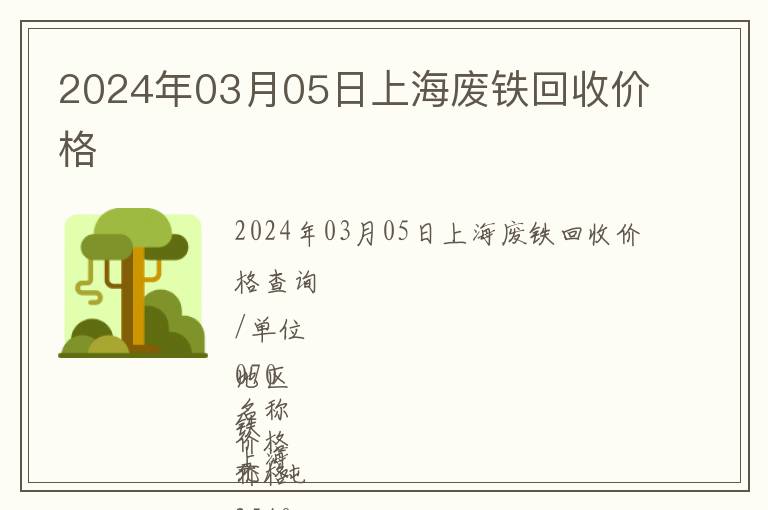 2024年03月05日上海廢鐵回收價格