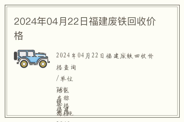 2024年04月22日福建廢鐵回收價格