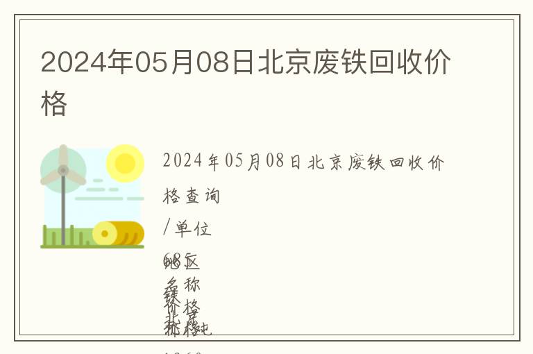 2024年05月08日北京廢鐵回收價格