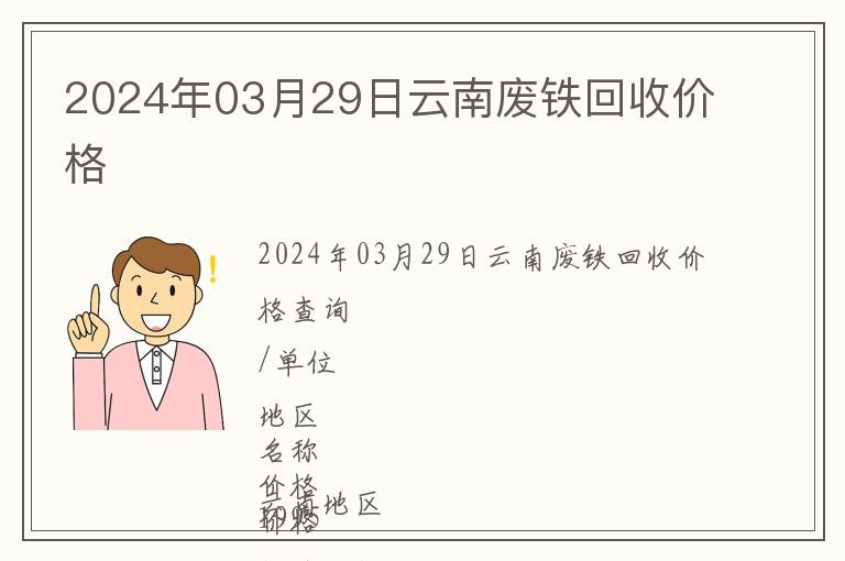 2024年03月29日云南廢鐵回收價格