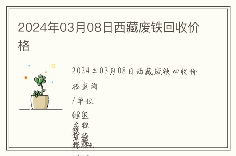2024年03月08日西藏廢鐵回收價格
