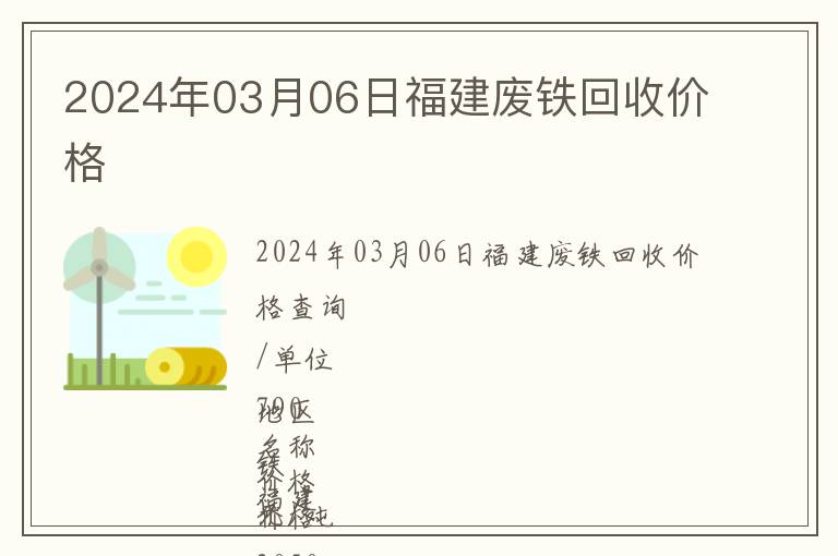 2024年03月06日福建廢鐵回收價(jià)格