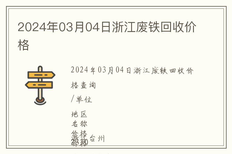 2024年03月04日浙江廢鐵回收價(jià)格
