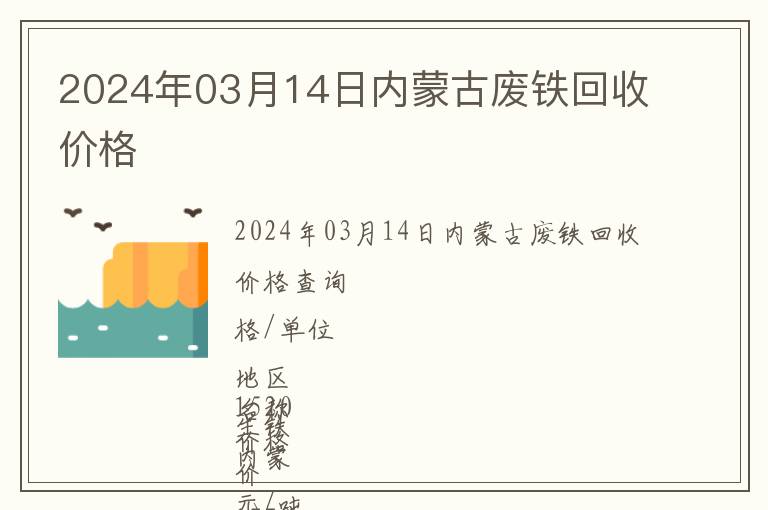 2024年03月14日內蒙古廢鐵回收價格