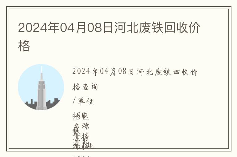 2024年04月08日河北廢鐵回收價格