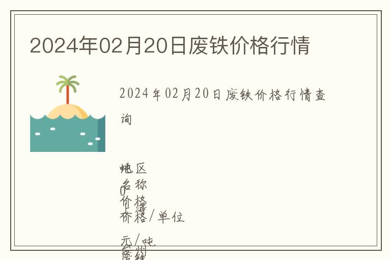 2024年02月20日廢鐵價(jià)格行情