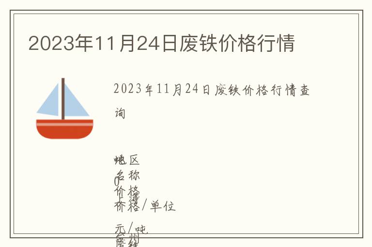 2023年11月24日廢鐵價格行情