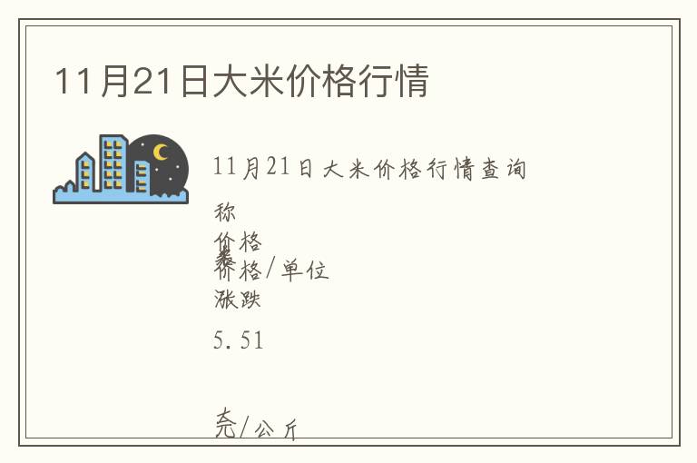 11月21日大米價格行情