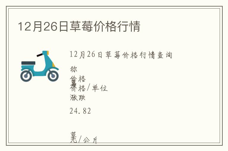12月26日草莓價(jià)格行情
