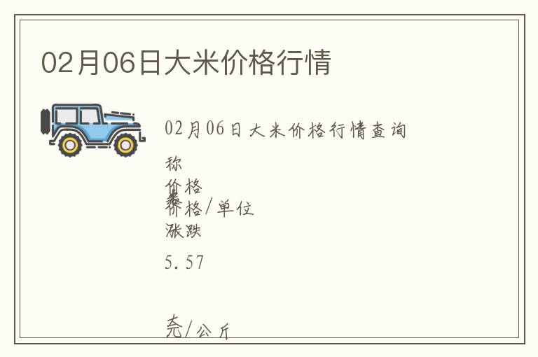 02月06日大米價格行情