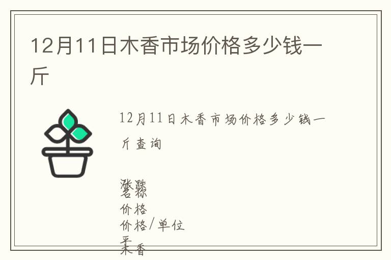 12月11日木香市場價格多少錢一斤